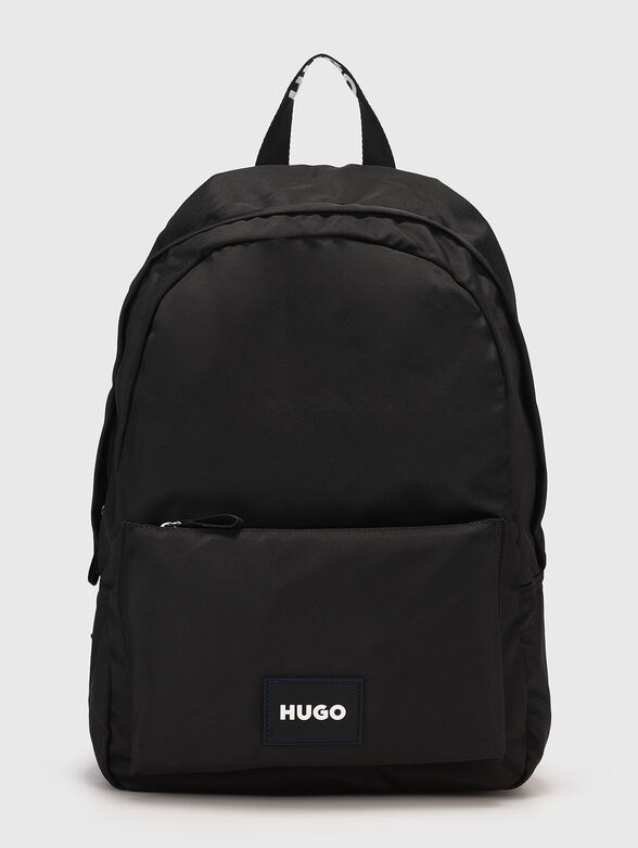 Black backpack with contrasting logo  - 1