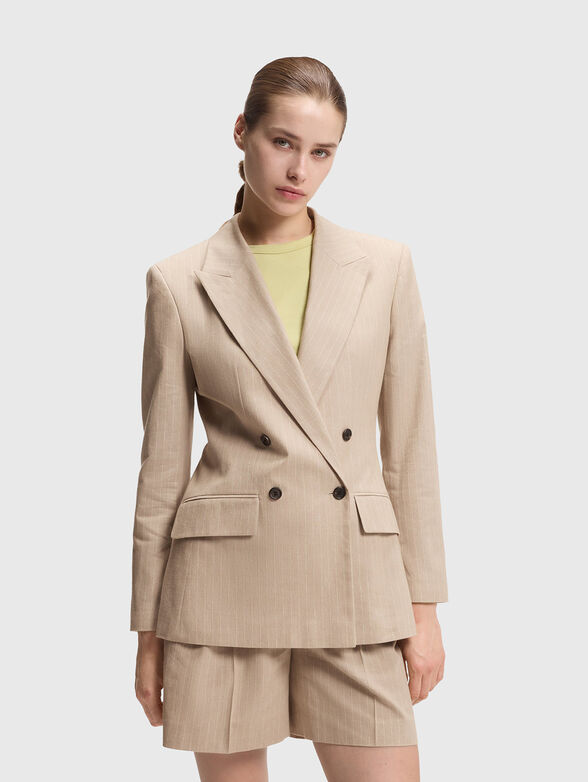 Double-breasted jacket with stripes  - 1