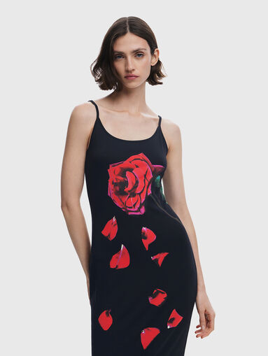 Midi dress with floral motifs - 4