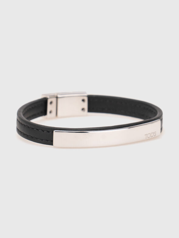 Leather bracelet with logo detail - 1