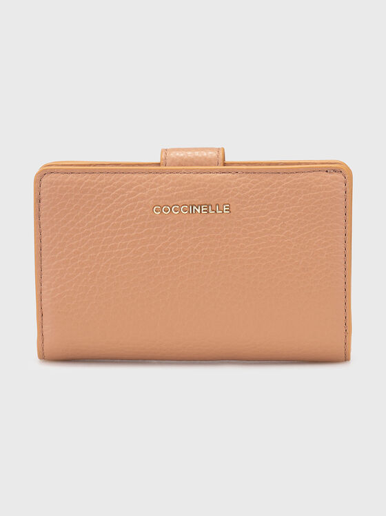 Бежово портмоне с мини лого - 1