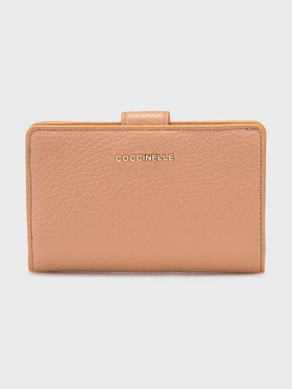 Beige wallet with mini logo - 1