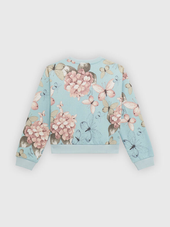 Cotton sweatshirt with floral print - 2