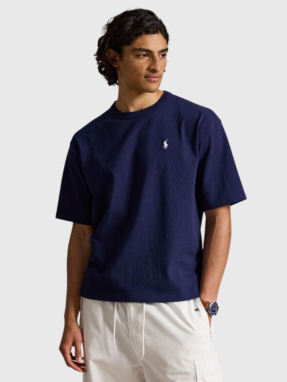 Dark blue cotton t-shirt - 2