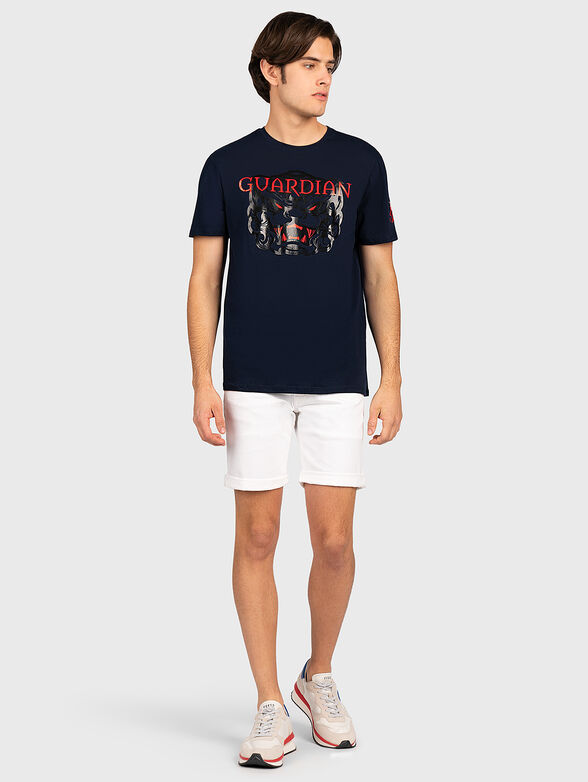 Navy t-shirt with print - 6