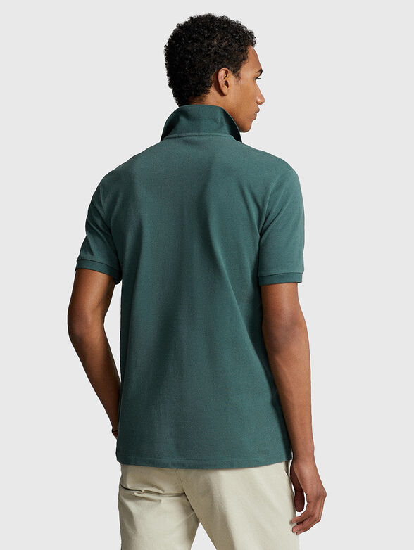 Logo-embroidered Polo shirt in green  - 3