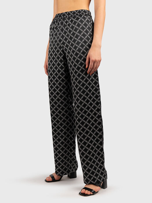 Pajama bottom with monogram print
