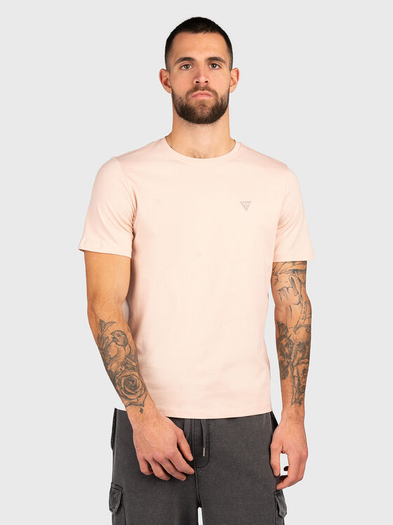 Тениска с овално деколте и лого - 1