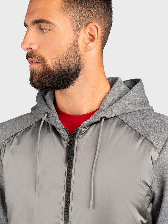Grey sweatshirt with hood - 4