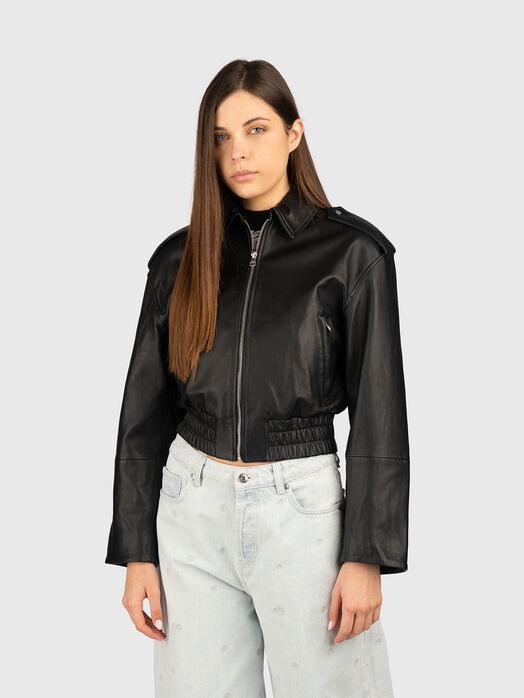 LEVANO leather jacket with classic collar