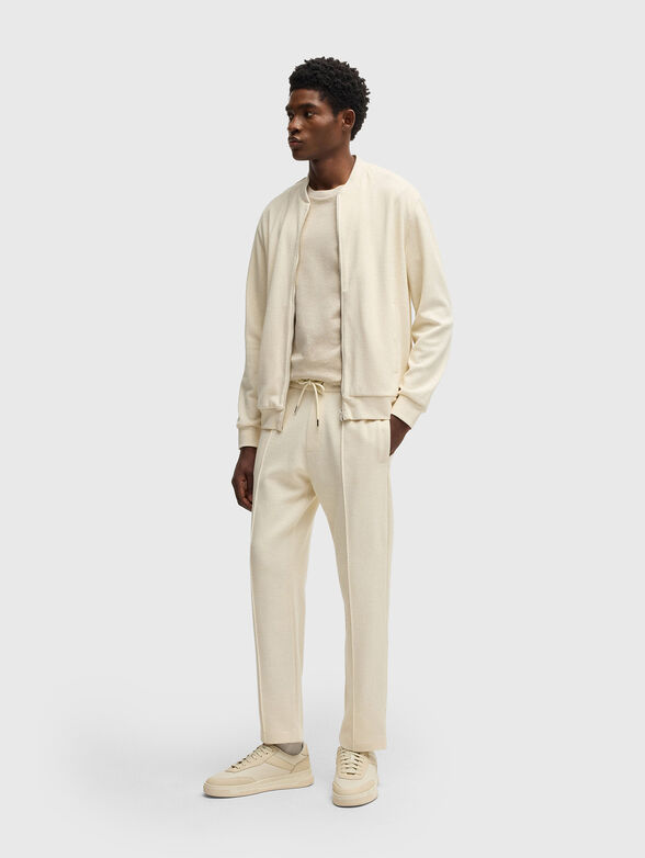 Cotton and linen zip sweatshirt - 2