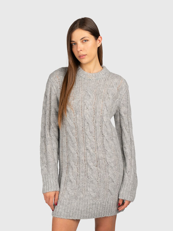 Рокля с овално деколте от вълнен бленд - 1