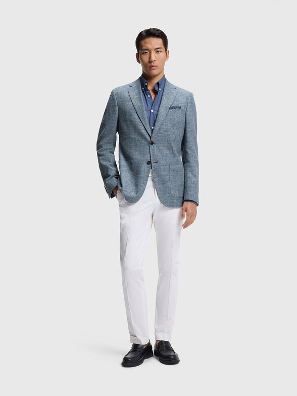 Single breasted cotton and linen jacket - 2