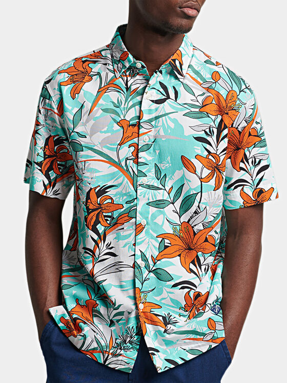 Многоцветна риза с хавайски принт - 1