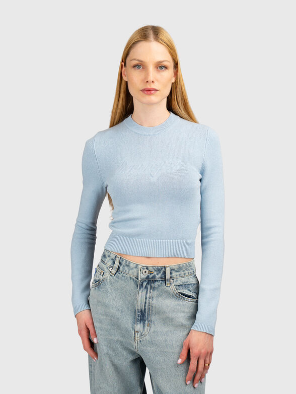 Cropped viscose blend sweater - 1