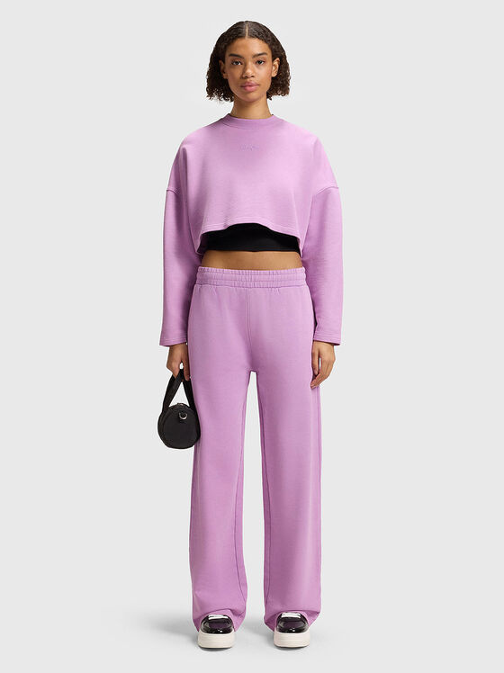 Short sweatshirt with oval neckline - 2