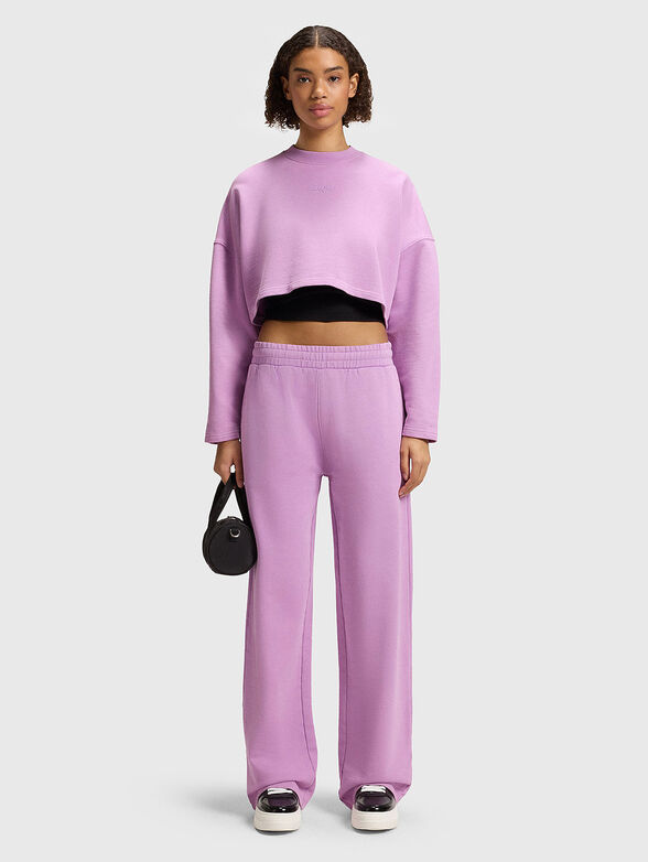 Short sweatshirt with oval neckline - 2