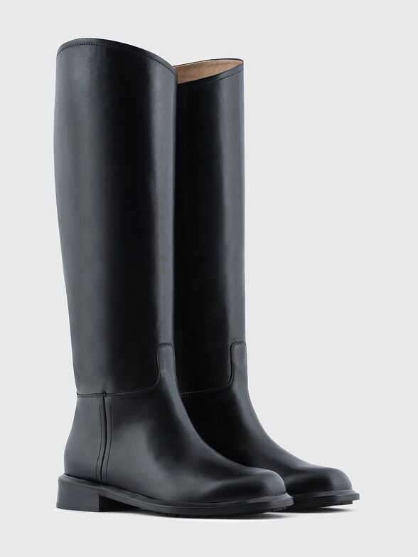 Black leather boots - 2