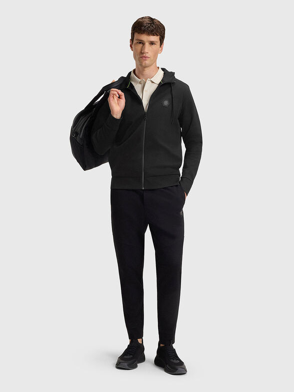 Cotton sweatshirt with hood and zip - 2