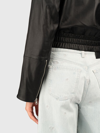 LEVANO leather jacket with classic collar - 5