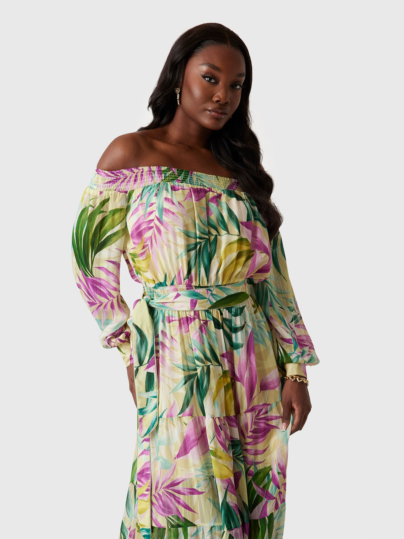 JOSEE off shoulder maxi dress brand GUESS