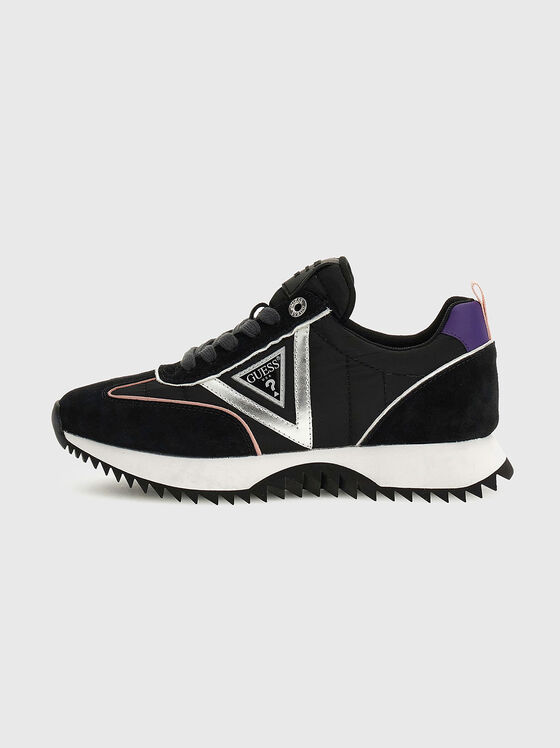 Black sports shoes with suede details - 1