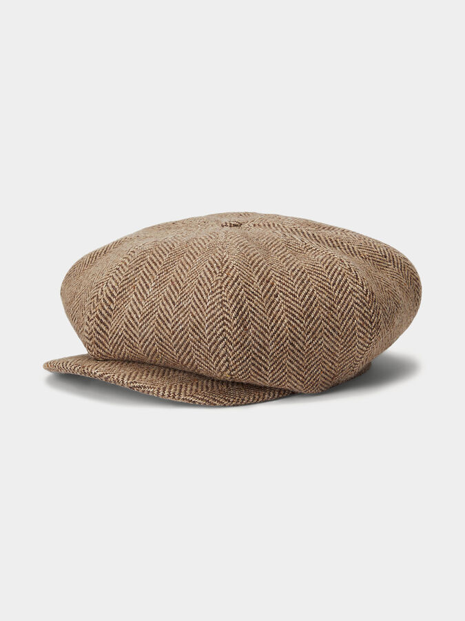 Ralph Lauren tweed wool newsboy cap Vintage Ralph Lauren Chaps Herringbone Tweed Gray Newsboy S  main image 3