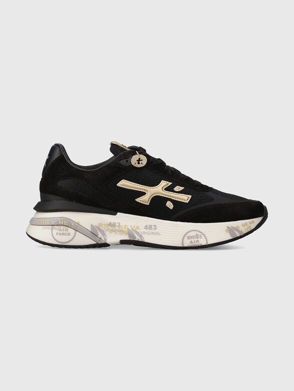 Sneakers with a gold logo - 1