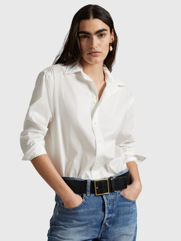 White long-sleeve cotton shirt - 2