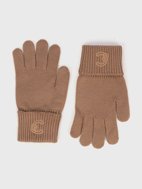 Wool blend gloves with logo - 1