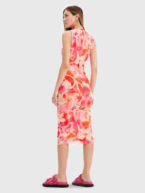 Midi dress with contrast print  - 2
