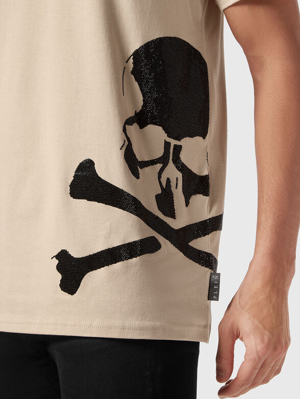 Beige T-shirt with logo detail - 4