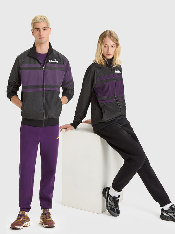 Черен суитшърт с цип - 1