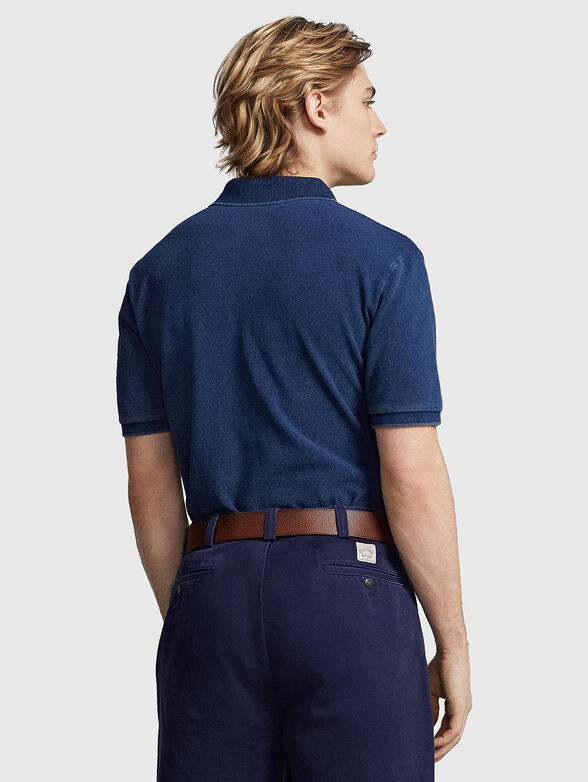 Dark blue logo-embroidered Polo shirt  - 3