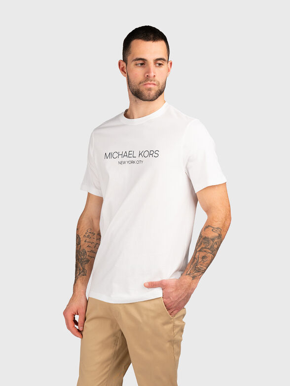 Logo print T-shirt in dark blue - 1