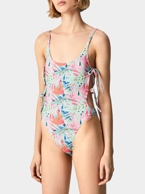 BLAIR swimsuit with floral print and ties - 1