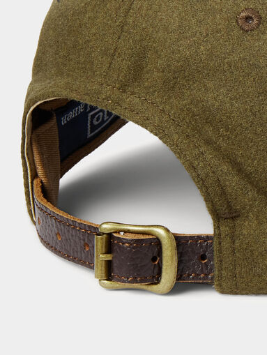 Wool blend hat with leather details - 3