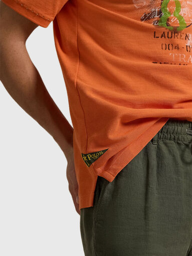 Cotton polo shirt with print - 4