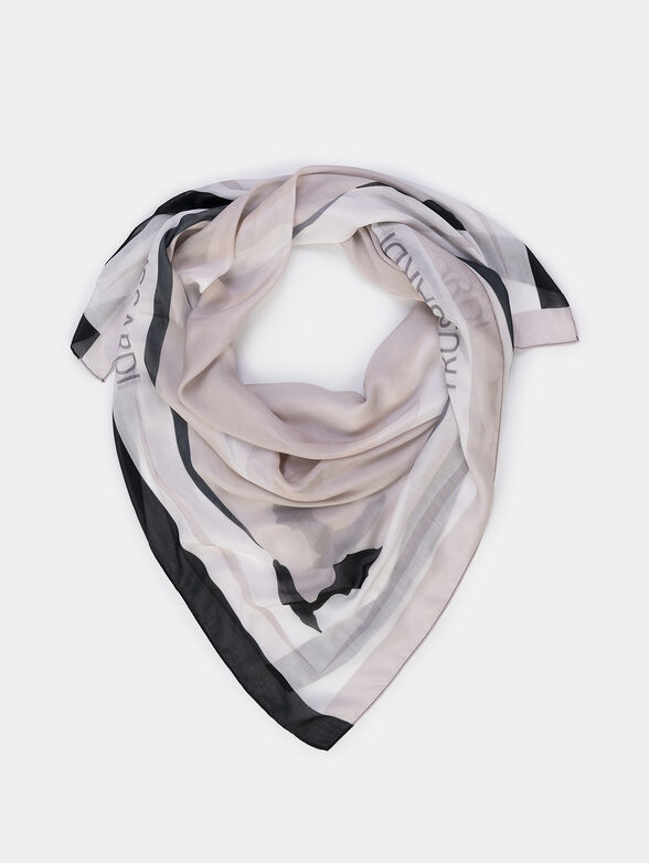 Silk blend logo scarf - 1