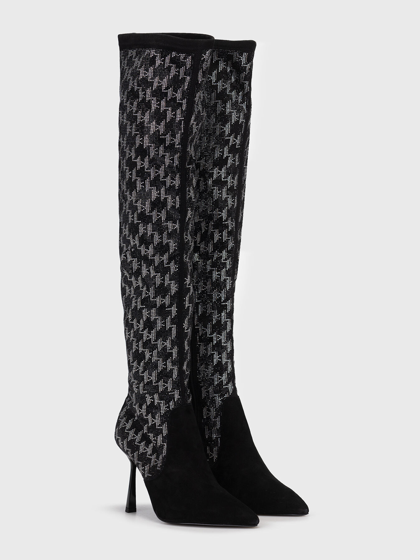 PANDARA II boots with applique rhinestones brand Karl