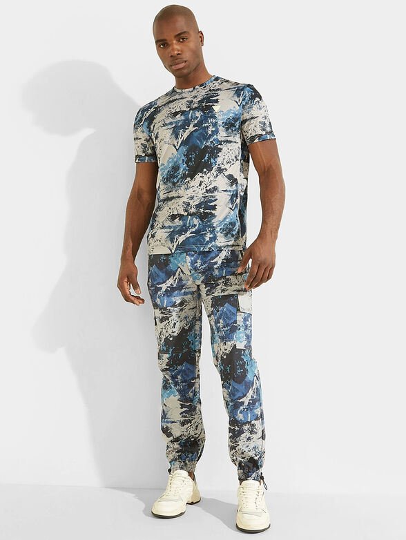 ROWLAND T-shirt with print in blue color - 2