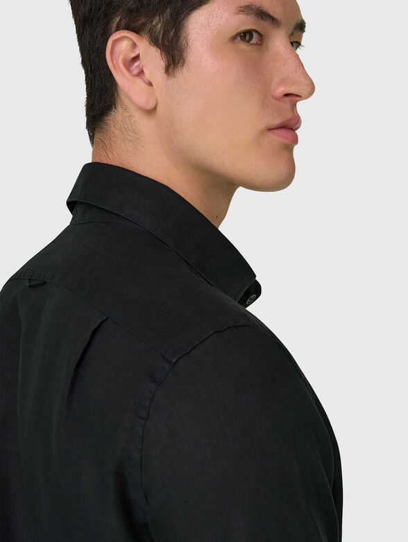 Black linen shirt - 4