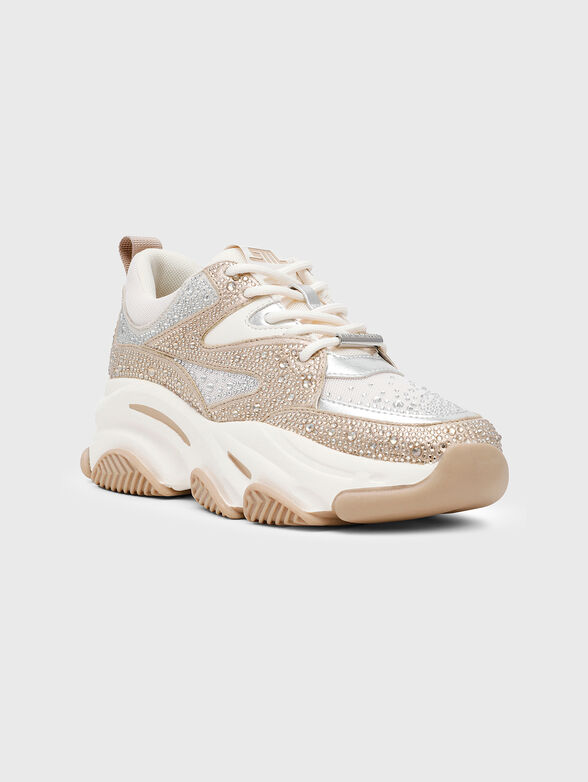 PRIVY sneakers in beige with rhinestones - 2