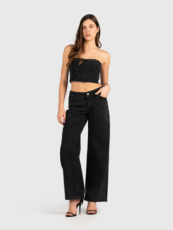Denim top with rhinestones - 1