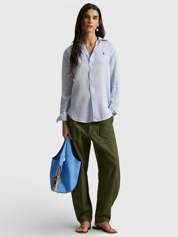 Linen shirt with logo embroidery - 1