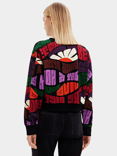 Black sweatshirt with multicolor print - 3