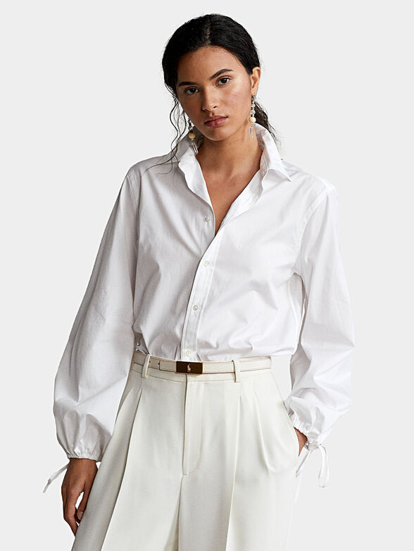 Cotton shirt with laces on the sleeves - 1