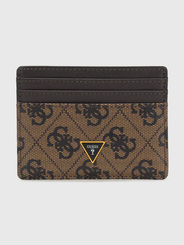 Cardholder with monogram print and logo - 1