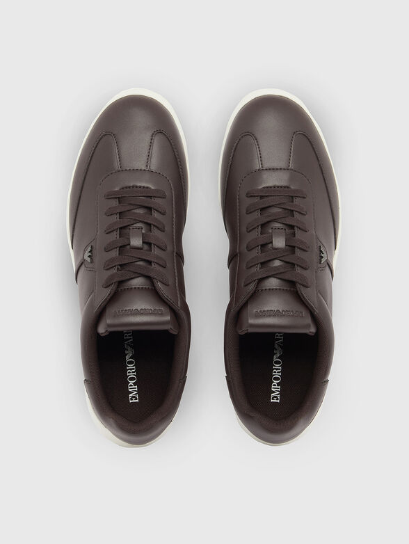 Genuine leather sneakers with a logo - 6