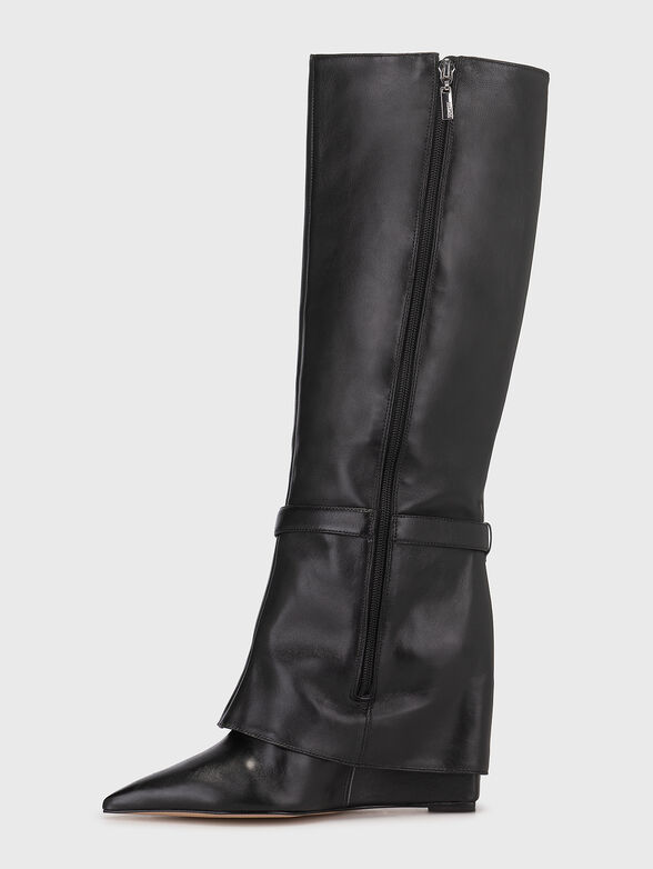 Black leather boots - 4